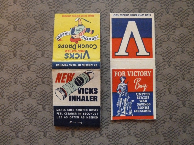 WW2 Matchbook Cover & Vicks Matchbook Etsy