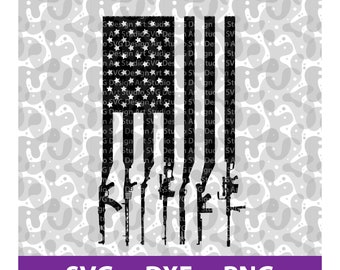 Download Gun Flag American Flag Rifle Flag SVG PNG File | Etsy