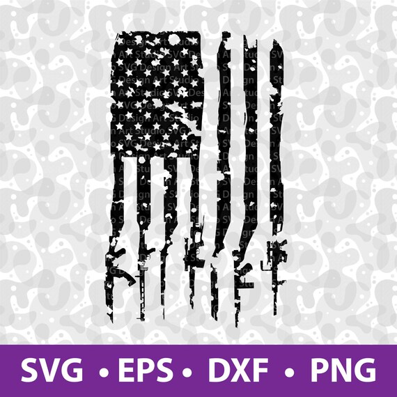 Distressed American Flag Made From Guns SVG Gun Flag Svg - Etsy