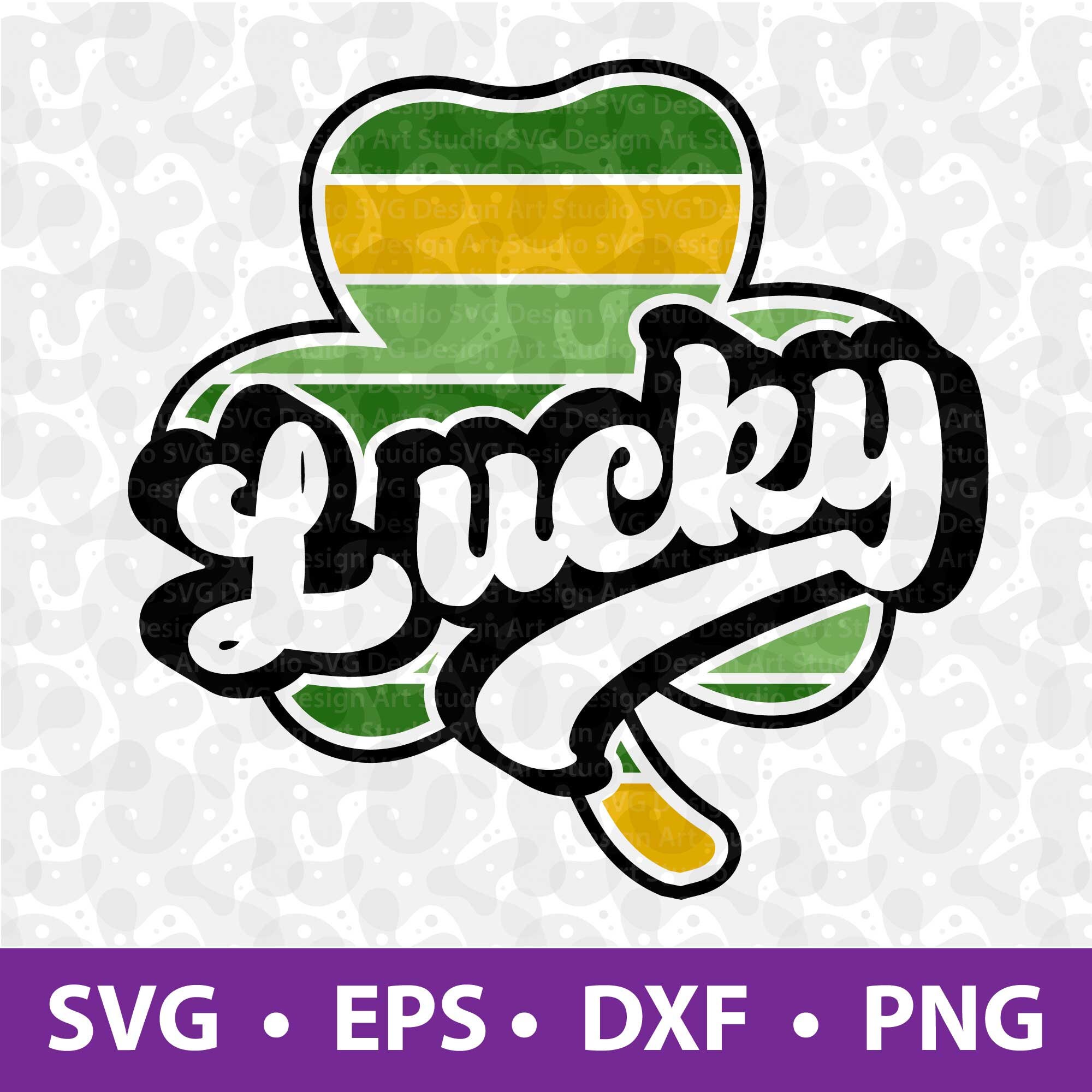Lucky Shamrock SVG, Distressed, Clean, St. Patrick's Day Svg, Eps, Dxf ...