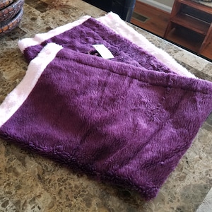 Fuzzy Blanket Reversible Warm Cozy Blanket Purple and Pink Soft Furry Blanket