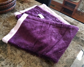 Fuzzy Blanket Reversible Warm Cozy Blanket Purple and Pink Soft Furry Blanket