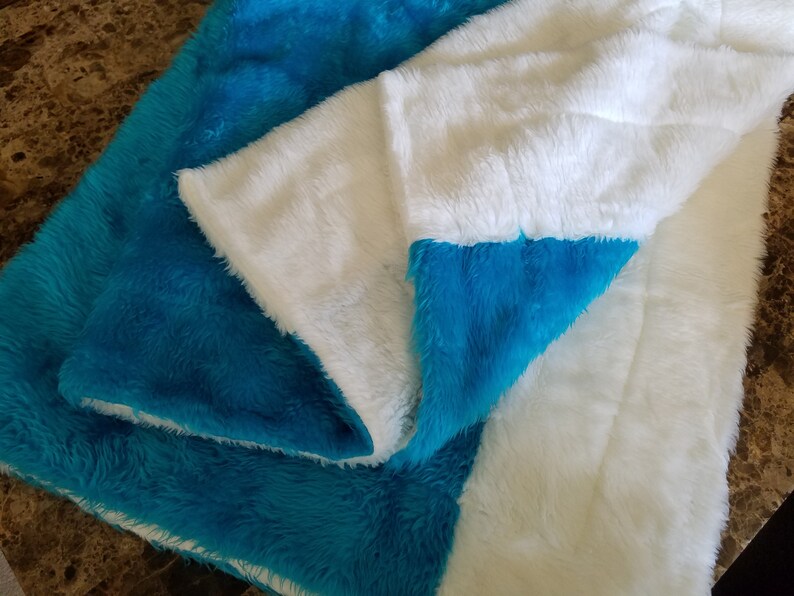 Fuzzy Blanket Reversible Warm Cozy Blanket Turquoise Blue and Etsy