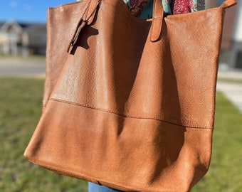 Leather Tote, Genuine Leather Tote, Hand-stained Leather, NDM Leather, Tote bag, Leather Tote Bag, Leather Bag, Tote, Genuine Leather Bag