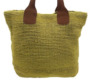 Tote bag, Woven Tote Bag, Tote, Lime Green Tote Bag, Jute thread tote bag