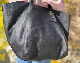 100% Genuine Hand-stained Leather Handmade Tote Bag, Leather Tote Bag, Genuine Leather Tote, Hand-stained Leather Tote Bag, Handmade Tote