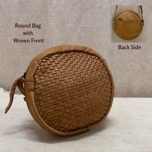 Genuine Leather Round Sling Bag, Round Sling Bag, Sling Bag, Leather Sling Bag, Leather Round Sling Bag, Handmade Sling Bag image 6