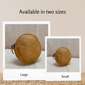 Genuine Leather Round Sling Bag, Round Sling Bag, Sling Bag, Leather Sling Bag, Leather Round Sling Bag, Handmade Sling Bag image 5