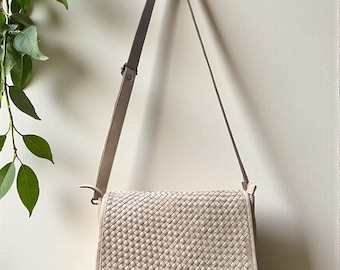 Handcrafted Full Grain Leather Crossbody Bag - Washed Vintage Style