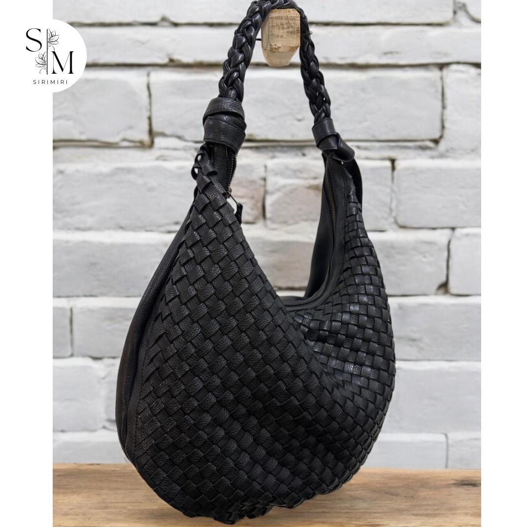 Hogsback Leather Handcrafted Leather Hobo Bag: Woven Shoulder Bag With Card Holders - Etsy