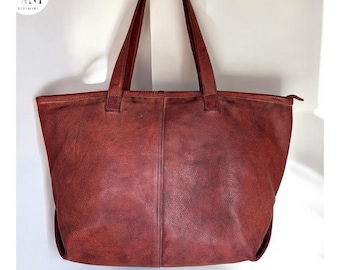 Leather bag l Handcrafted leather Shoulder bag l Ladies bag l women's bag l Premium Leather l Washed handbag l Shoulder bag