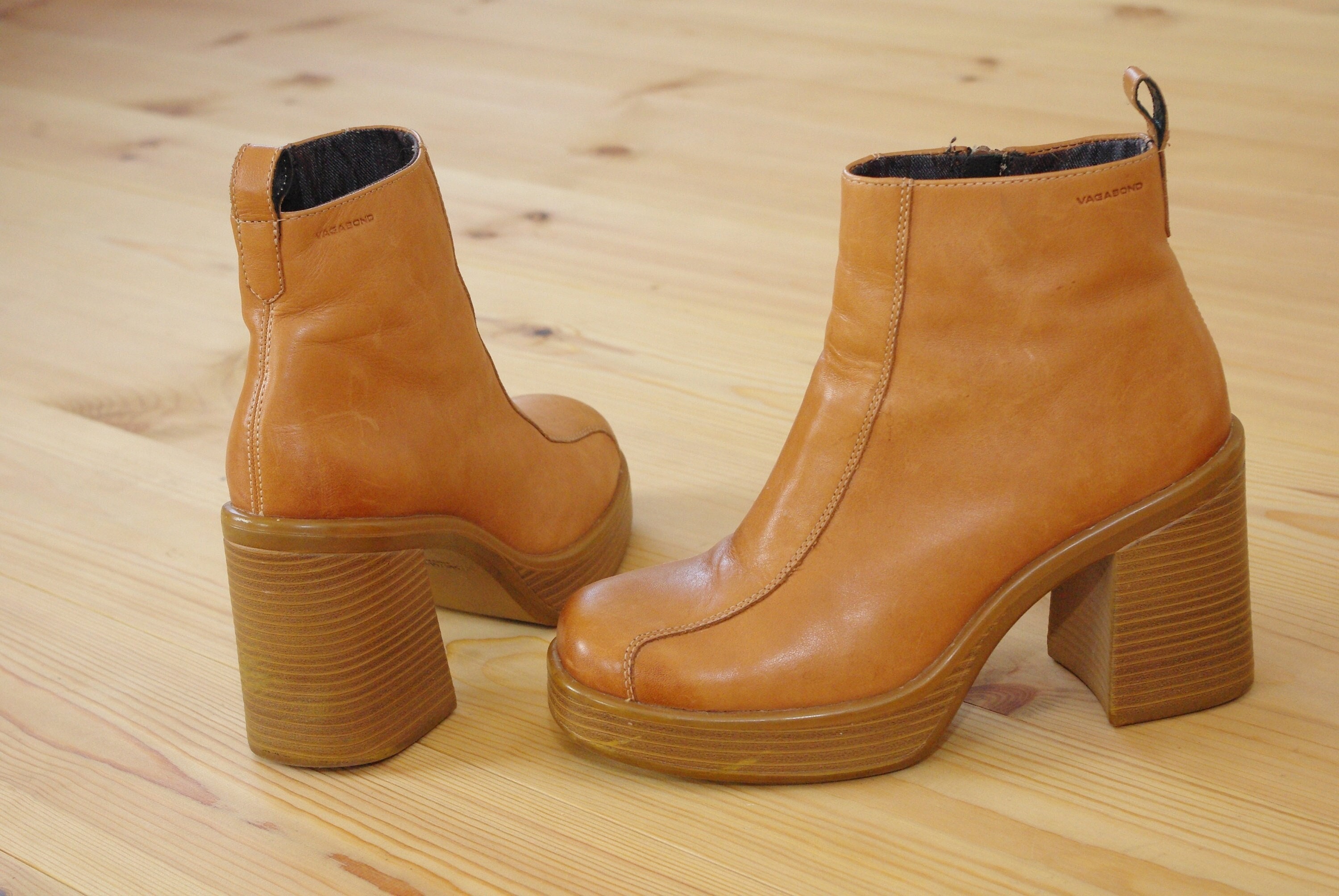40 Leather Vagabond Brown Platform Boots/ Vagabond - Etsy