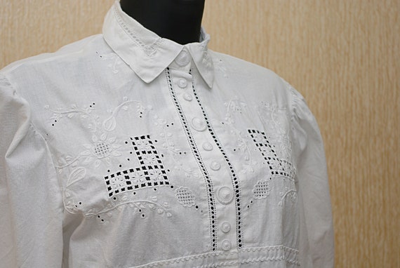 Vintage Folk Blouse size /Traditional Austrian Tr… - image 2