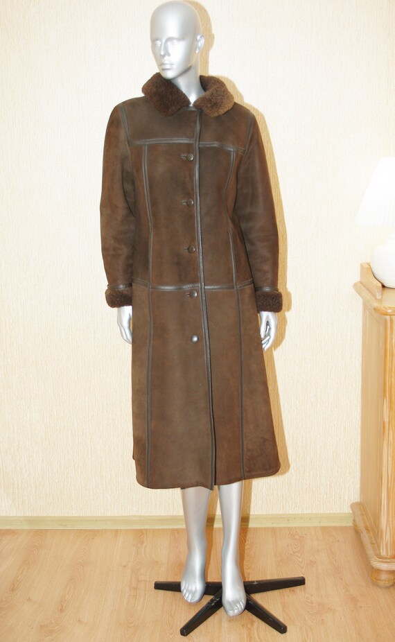 Friitala Women's Shearling Coat Vintage 70s Deep B