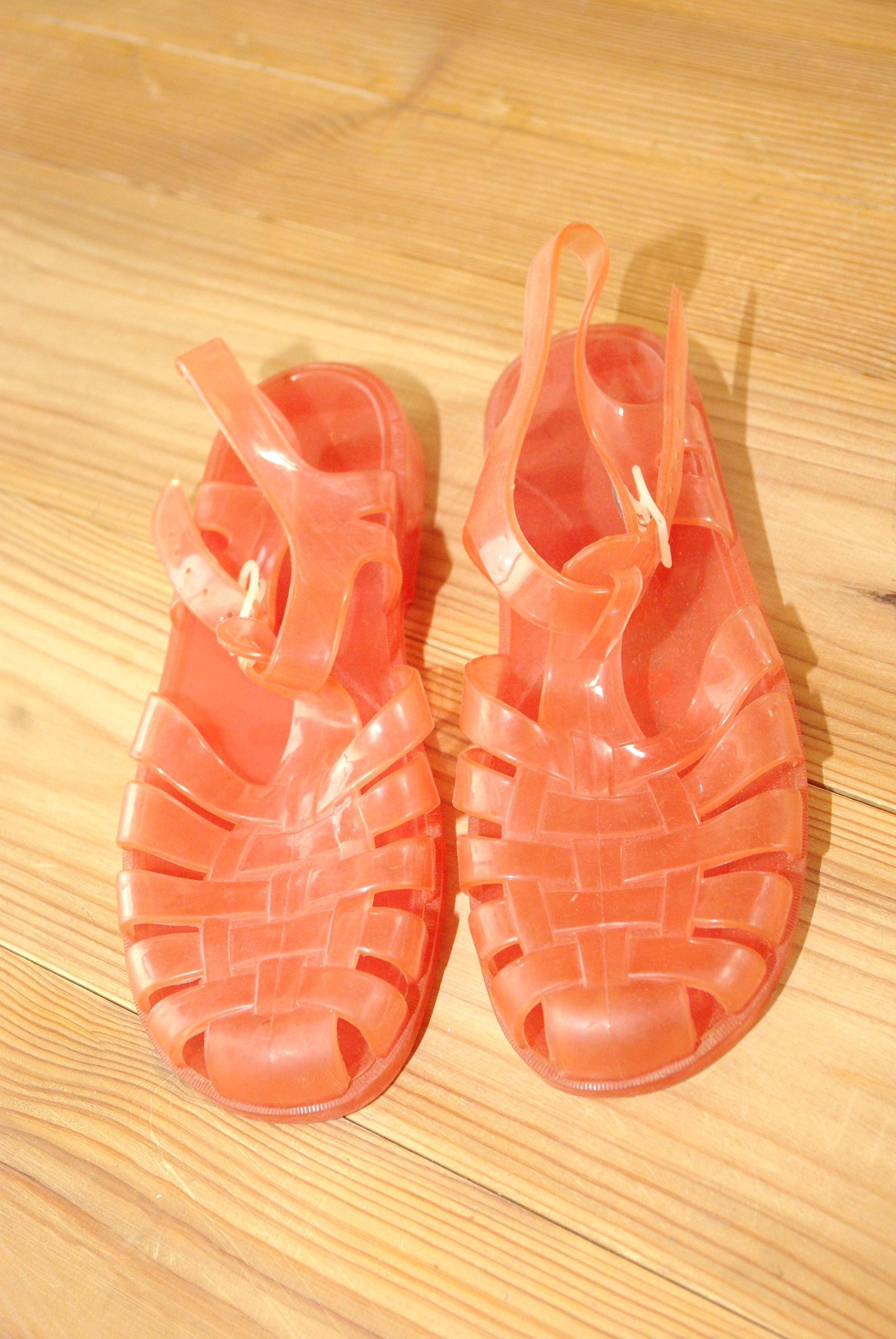 39 maat Vintage 1990 Franse sandalen kwallen Vernon, strandsandalen Frankrijk Maat Originele rubberen sandalen schoenen, rubberen sandalen