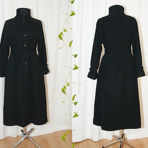 Vintage 70s Mansfield wool coat made in England/Black wool Coat/Elegant Outerwear/princess coat/vintage wool coat women/70s winter coat