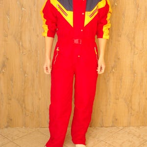 36 size/Red women&#39;s retro ski suit,winter ski suit,snow ski suit,80&#39;s,90&#39;s style,Vintage Women&#39;s Ski Suit One Piece Jumpsuit Retro Snowsuit