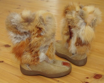 35 size/Fur Linda boots Vintage fur boots, rare Snow Boots, sami boots Vintage fur boots,fur winter boots,Traditional shoes,vintage boots
