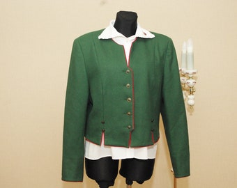 42 taille/vintage Jacket Dirndl Jacket, veste loden verte blazer traditionnel Traditionnel autrichien Dirndl laine folk blazer Wool Dirndl 42