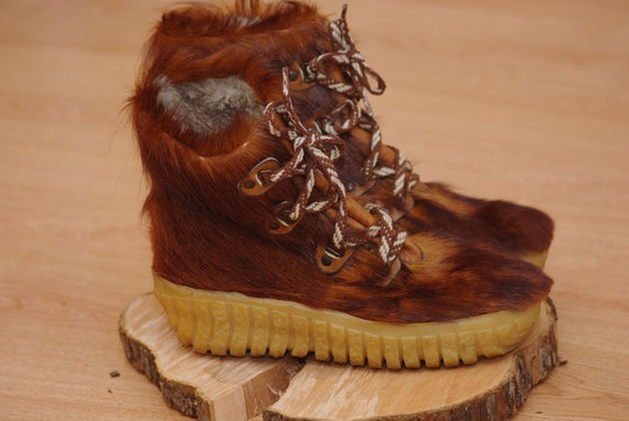 Vintage fur boots size 36,Snow Boots,sami boots Vi