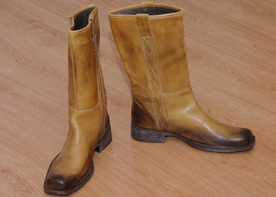Vintage Unisex Brown Leather CAFENOIR size 43 Came