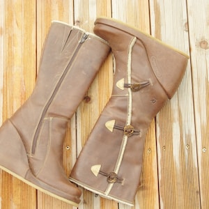 39 Größe Vintage DESTROY ECHT Leder braun Stiefel/Chunky Heel Plateau Stiefel/Leder Chunky Plateau Stiefel Boho Boho Stiefel Party Stiefel
