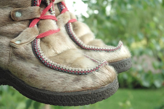 37-38 Size Vintage Boots Sami Boots,traditional Norwegian Folk
