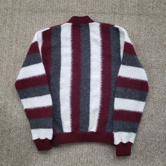 Vintage 50s 60s Striped Mohair Cardigan Sweater B… - image 9