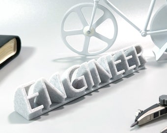 Engineer 3D Desk Sign, Personalised Gift, Office Gift, Engineer Name, Gift for Engineers