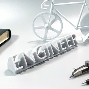 Engineer 3D Desk Sign, Personalised Gift, Office Gift, Engineer Name, Gift for Engineers, Christmas Gift