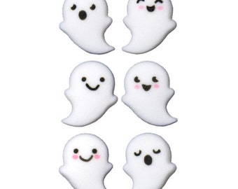 Edible Ghost Buddies Assortment Sugar Decorations Halloween Toppers Cupcakes Brownies Cookies Cake Pops