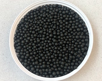 4 Oz. 4mm Black Pearl Sugar Candy Decorations Edible Large Pearls Cakes, Cookies, Brownies, Cupcakes, Candy ,Birthday, Party, Holiday