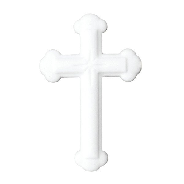 Edible White Cross Sugar Decorations Baptism Christening Confirmation Easter Toppers Cupcakes Brownies Cookies Cake Pops