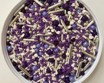 Purple is Perfect Mix Edible Confetti Sprinkles You Pick the Size Birthday Wedding Shower Cake Donuts Candy Brownies Cake pop Toppings