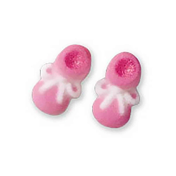 Edible Pink Bootie Sugar Decorations Baby Shower Gender Reveal Toppers Cupcakes Brownies Cookies Cake Pops