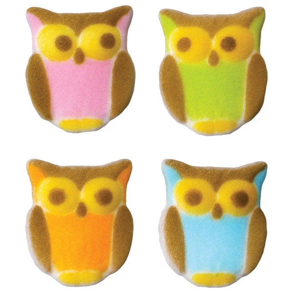 Gold Owl Cupcake Toppers - 12 Pack Glitter Cake Decorations For Graduation & Baby Showers