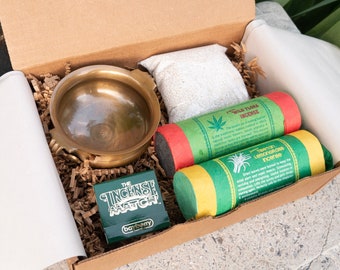Tibetan Incense Gift Set with Bowl, Meditation Kit Stress Relief, Himalayan Incense Sticks, Yoga Gift Box, Spiritual Self Care Gift for Her