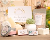 Sending You Sunshine. Succulent Gift Box. Care Package for Friend. Thinking of You Gift Box. Relaxing Cozy Candle. Care Package for Friend.