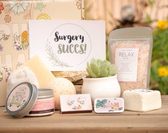 Surgery Succs! Surgery Care Package. Thinking of You Gift Box. Bath Bombs Gift Set. Relaxing Cozy Candle Gift Basket.