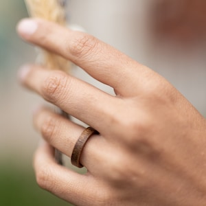 Ash Rosewood & Hawaiian Koa Womens Wood Ring - Travel Ring - Wood Band - Alternative Engagement Ring -