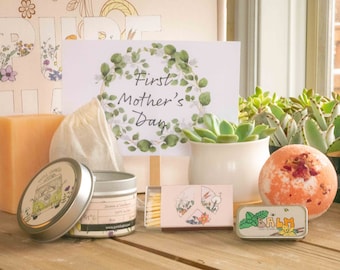 First Mother's Day Succulent Gift Box. New Mom Care Package. Mother In Law Gift for Mother's Day. Bonus Step Mom Gift.