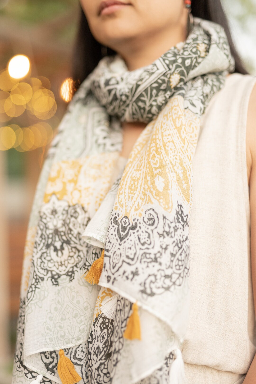Sunrise Green Spring Long Lightweight Scarf - Breathable Scarf - Autumn ...