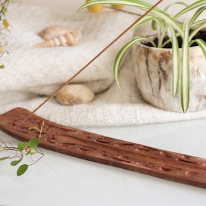 Om Shanti Brown Sheesam Wood Incense Ash Catcher - Incense Burner Ash Catcher For Burning Stick Incense