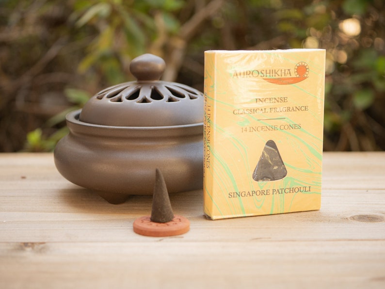 Auroshikha Singapore Patchouli Cone Incense Authentic Indian Incense For Meditation, Healing, Sleep image 1