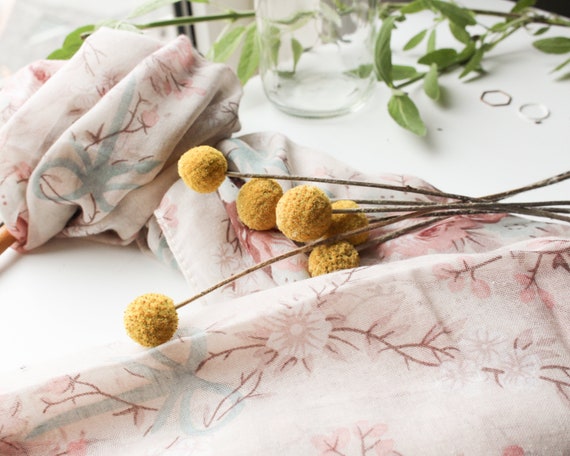 Vintage Floral Long Lightweight Scarf - Breathable Scarf