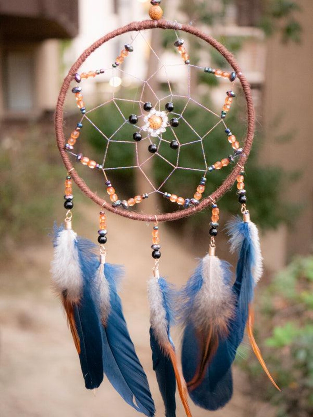 Boho Dream Catchers Handmade Colorful Feathers Wall Decoration
