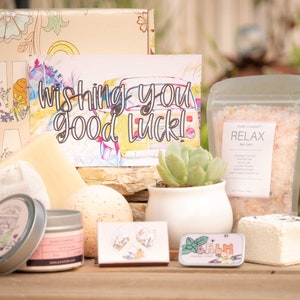 Wishing You Good Luck! Good Luck Card & Gift Box. Sympathy Gift Box. New Job Gift. Care Package Exam. Get Well Care Package Surgery