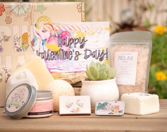 Valentine’s Day Self Care Gift Set | Romantic Spa Gift Box | Love & Relaxation Gift for Her | Valentine’s Day Care Package
