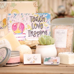 Teach Love Inspire. Personalized Teacher Gift. Succulent Gift Box. Personalized Thank You Gift. Care Package for Friend. Teacher Gift Box.