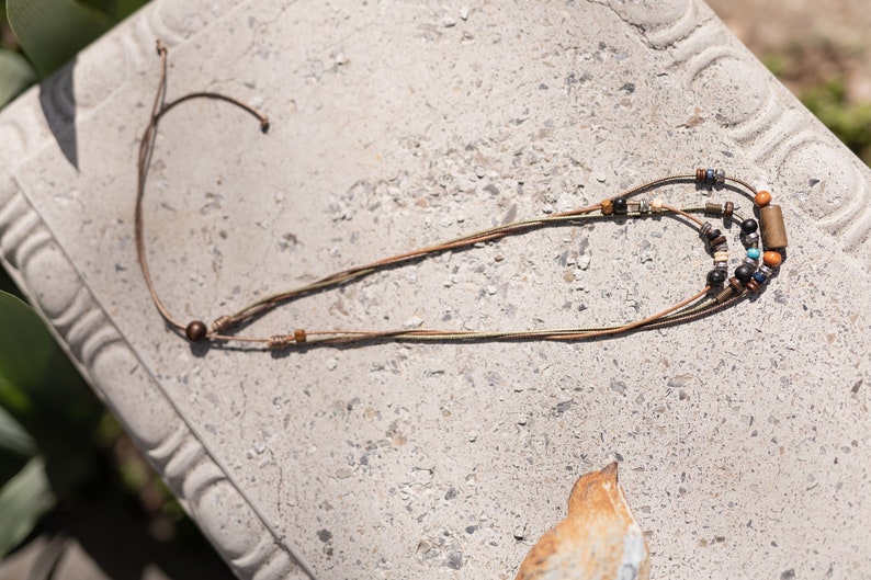 Hippy Necklace Sparrow Wood /& Beads Multiple Stranded Hippie Charm Necklace